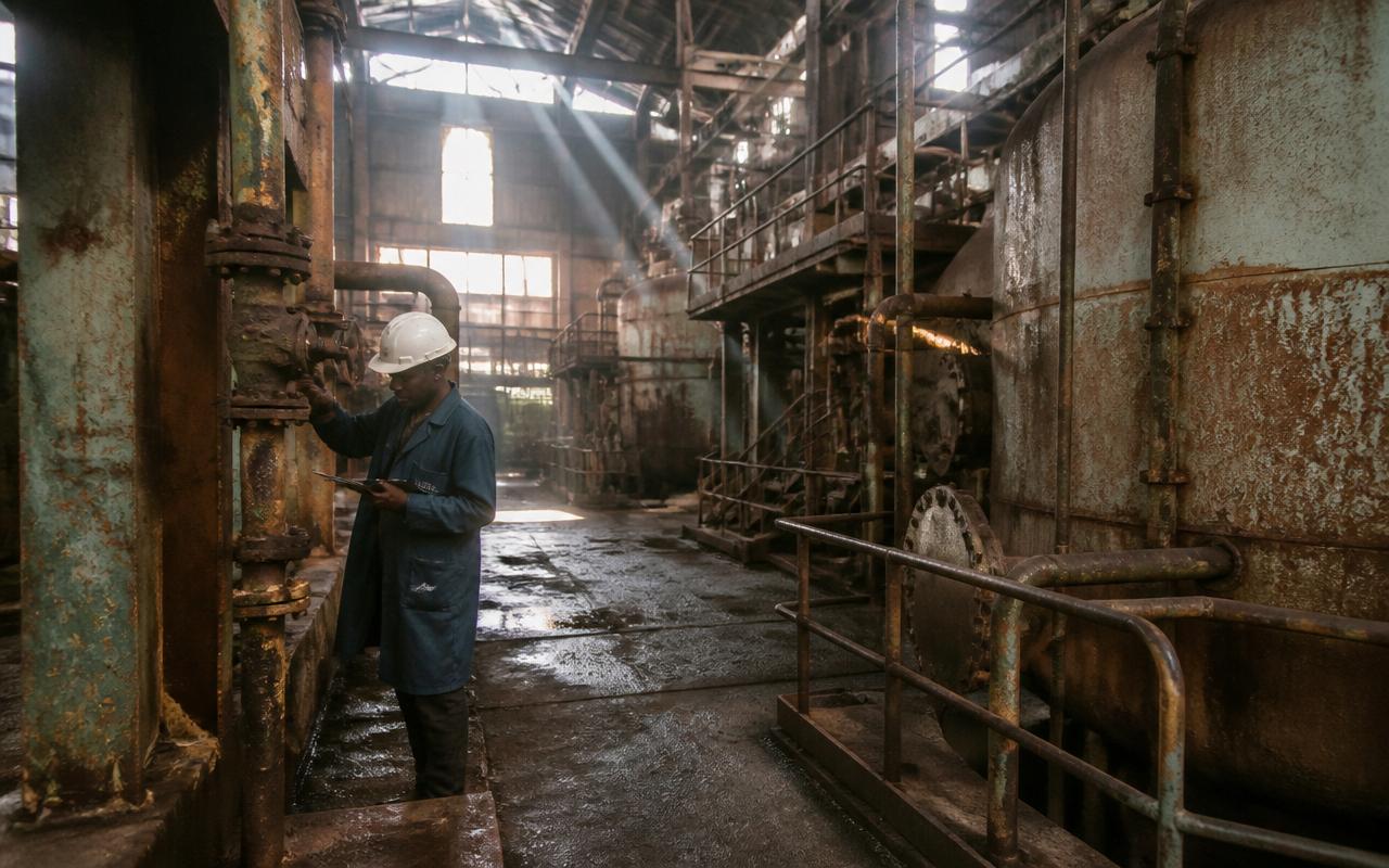Historic cobalt processing infrastructure at Kasese