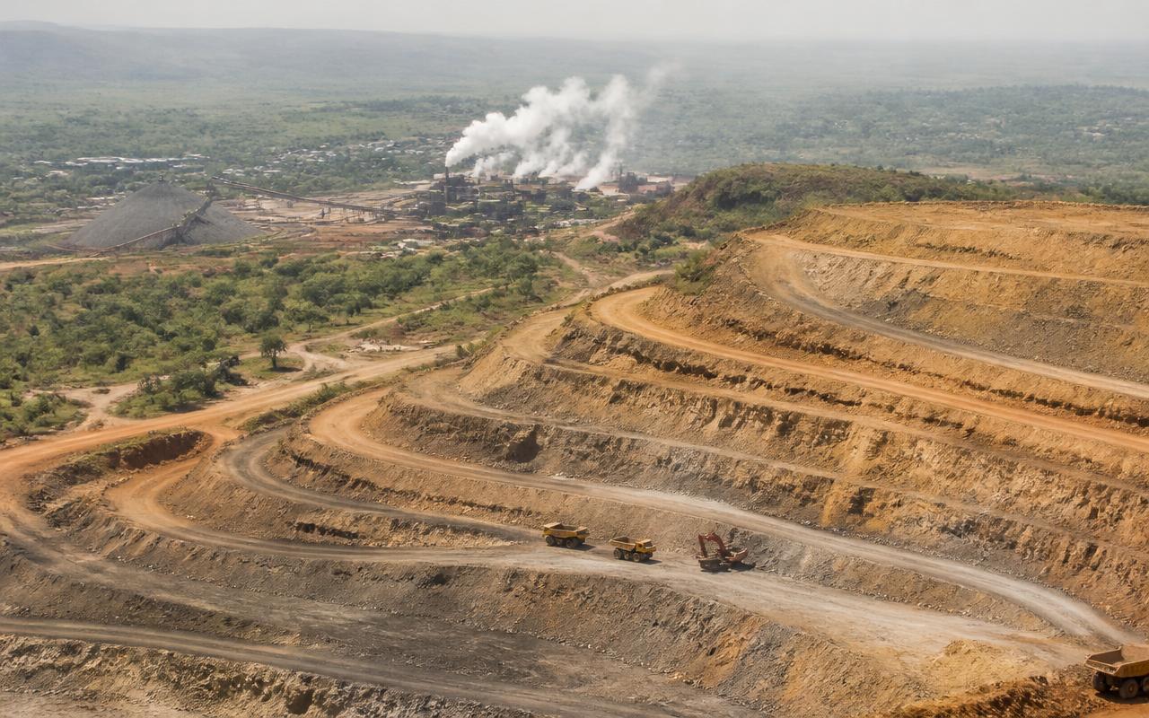Industrial phosphate plant in eastern Uganda